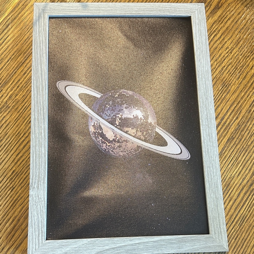 Framed Saturn Disco Ball Art